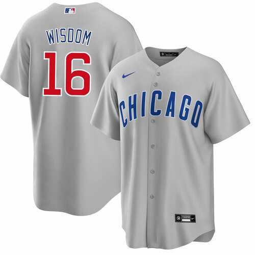 Men's Chicago Cubs #16 Patrick Wisdom Gray Cool Base Stitched Baseball Jersey Dzhi